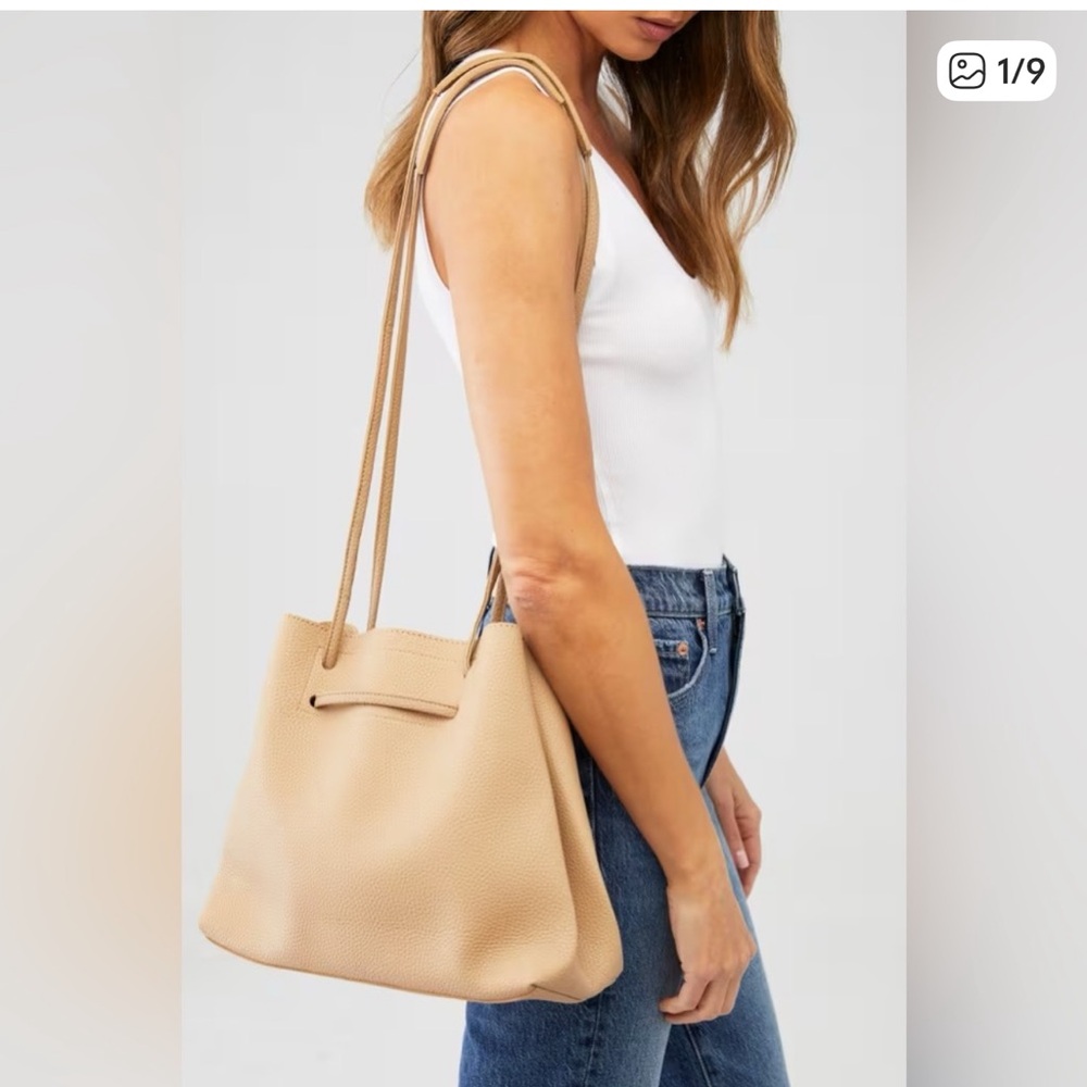 8 Other Reasons Beige Vegan Leather Shoulder Bag